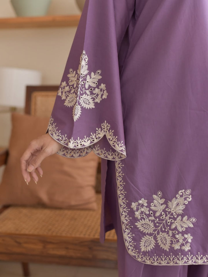 Dhanak-3PC Embroidered Shirt with Dhanak Embroidered Dupatta