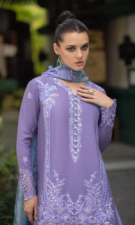 DHANAK 3PC CHICKENKARI EMBROIDERED UNSTICHED ARTICLE BA-389