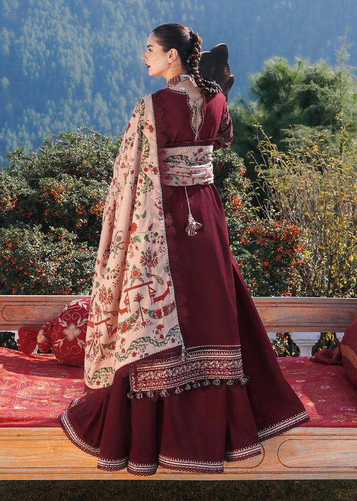 Dhanak-3PC Embroidered Shirt with Dhanak Embroidered Shawl -