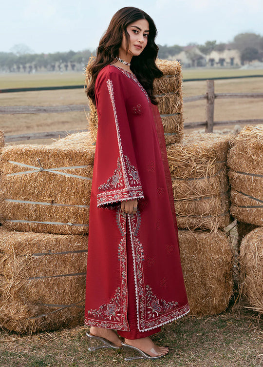 Dhanak-3PC Embroidered Shirt with Chiffon Embroidered Dupatta