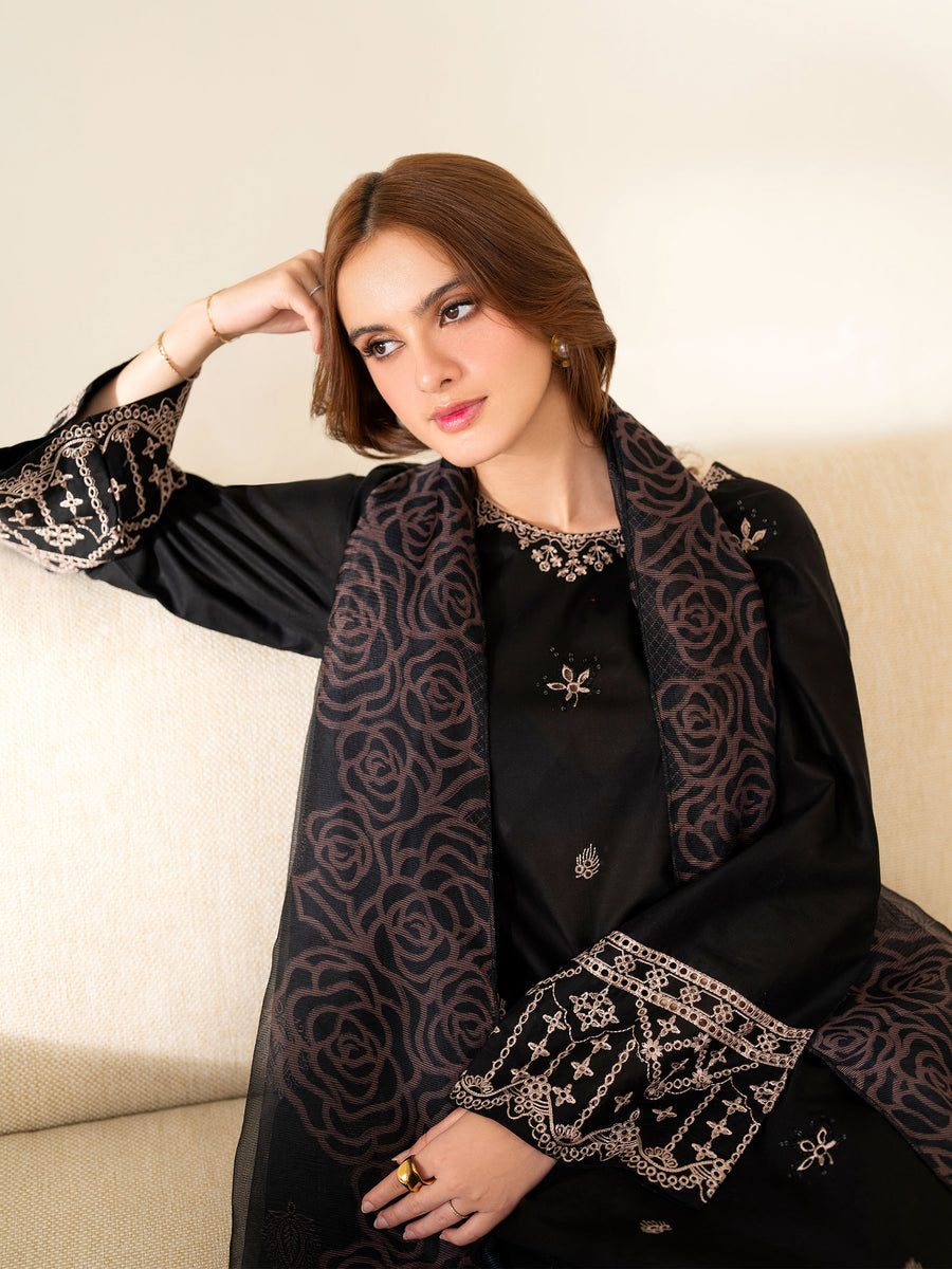 DHANAK EMBROIDERY 3PC SUIT