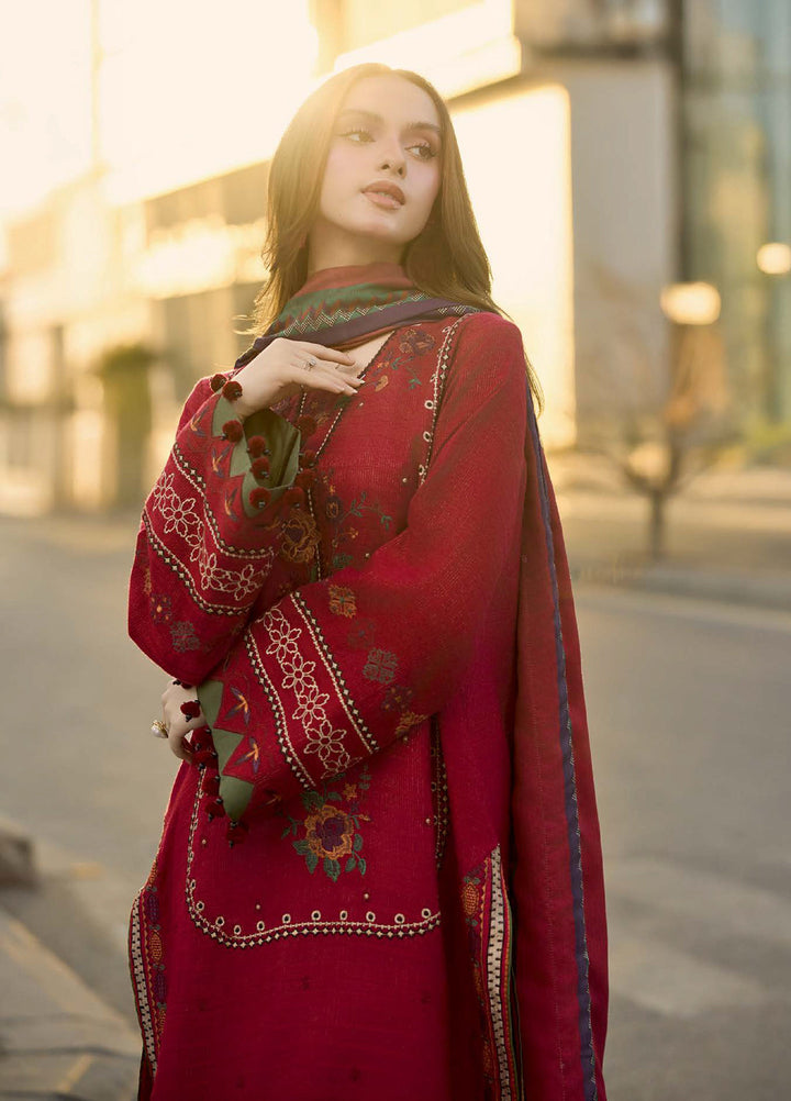 Unstitched Embroidered Peach Leather Suits 3 Piece CHR26PU PSW5-29 - Winter Collection