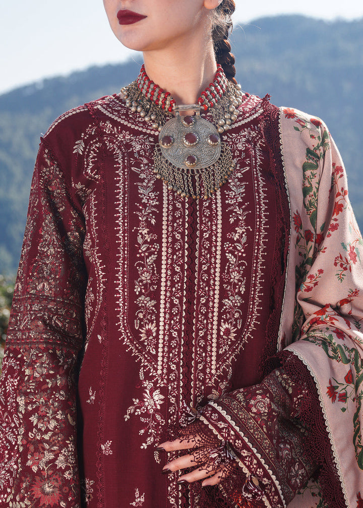 Dhanak-3PC Embroidered Shirt with Dhanak Embroidered Shawl -