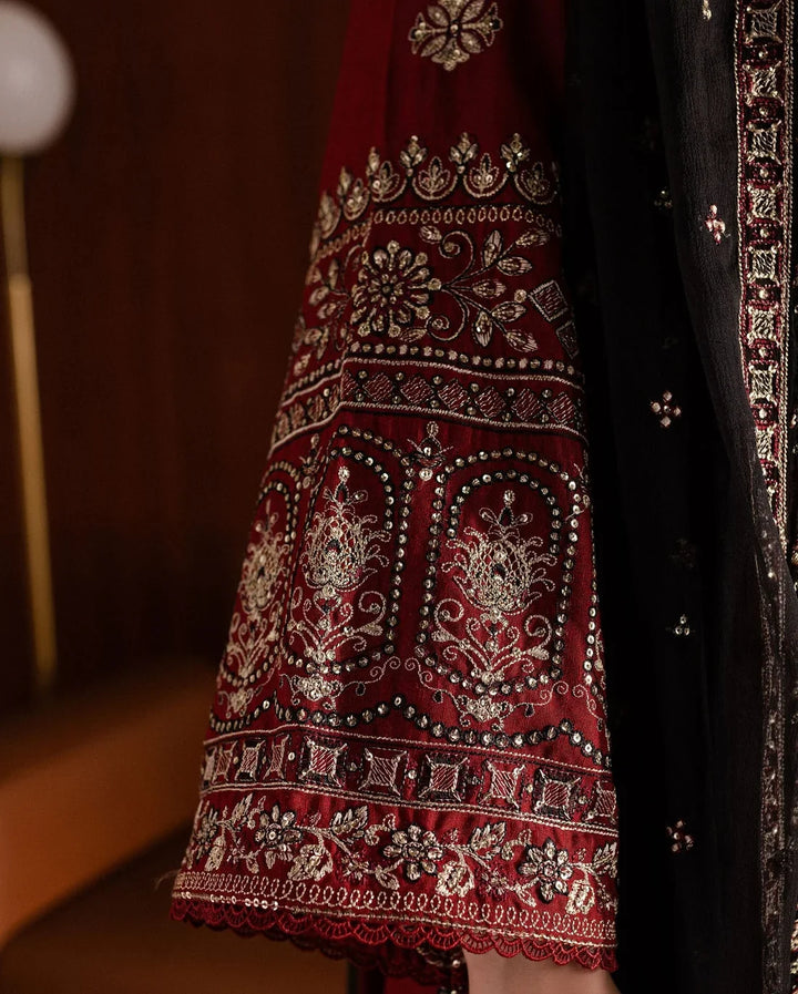 DHANAK 3PC EMBROIDERED SEQUENCE WORK UNSTICHED ARTICLE BA-3073