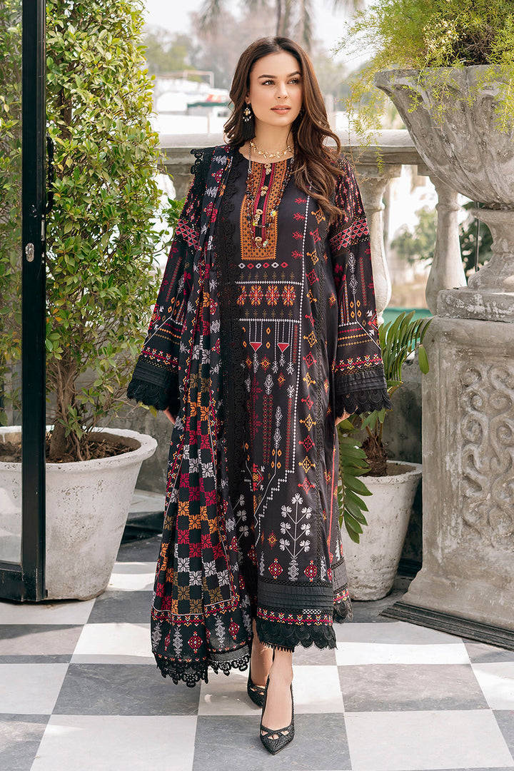 Dhanak-3PC Embroidered Shirt with Dhanak Embroidered Dupatt