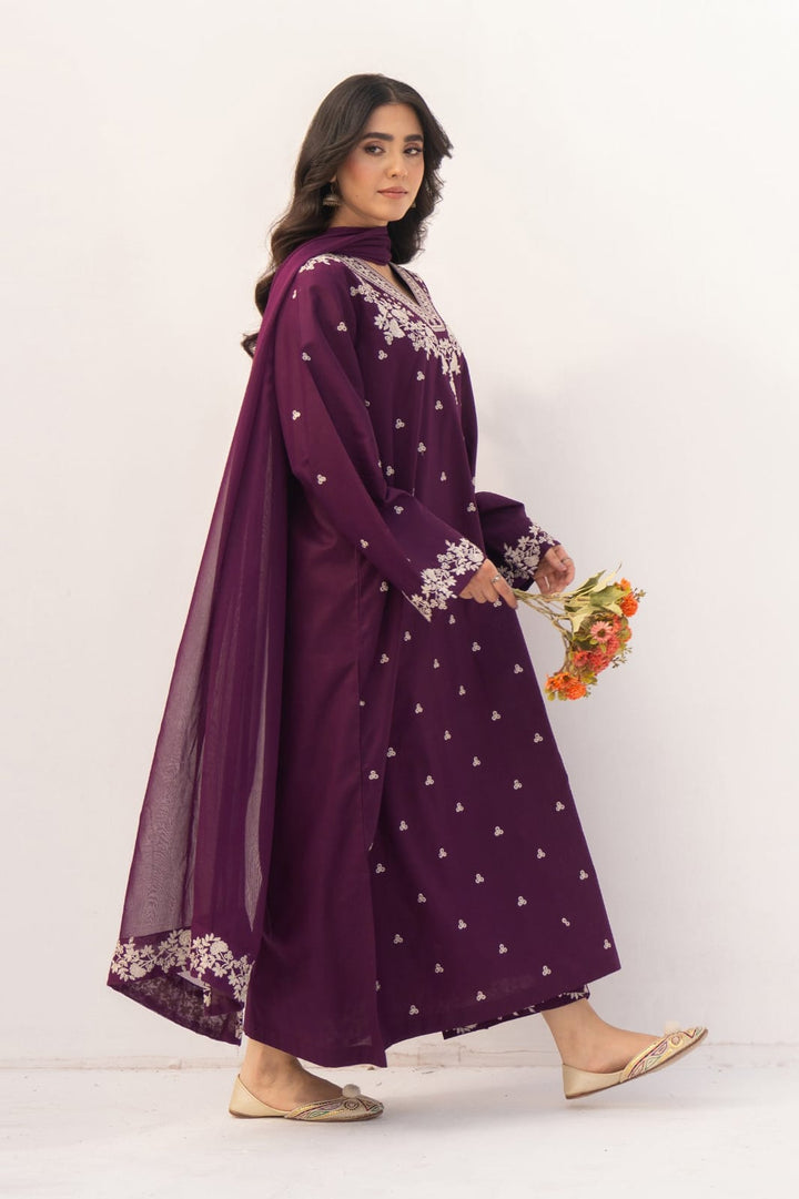 GRACE EMBROIDERED 3PC Dhanak DRESS