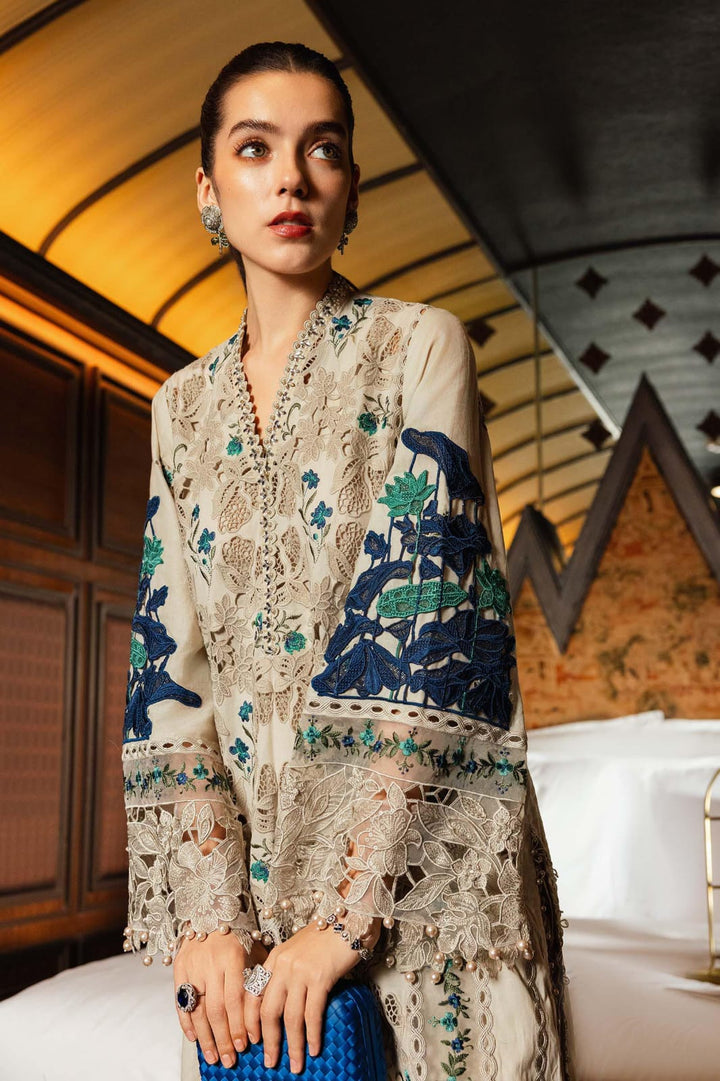 Dhanak-3PC Embroidered Shirt with Dhanak Embroidered Dupatta -