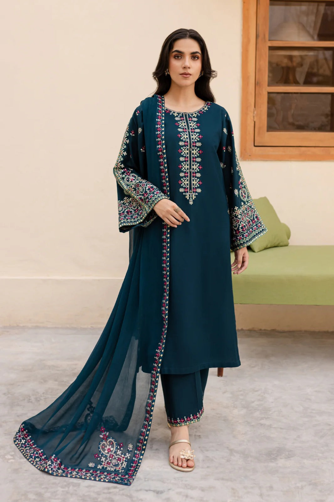 BATIK - 3PC Lawn Embroidered Suit - NE - ZS 5007