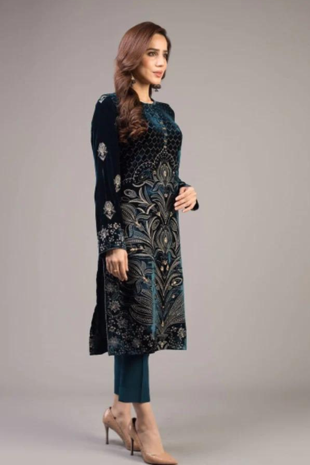 UNSTITCHED 3PC DHANAK EMBROIDERED SUIT ZE 1004