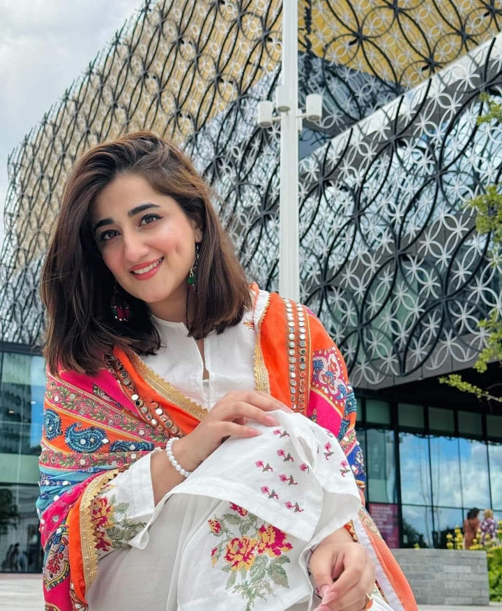 Dhanak-3PC Embroidered Shirt with Digital Printed Wool Shawl
