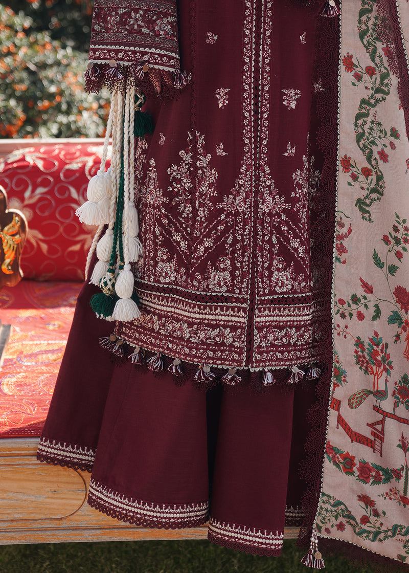 Dhanak-3PC Embroidered Shirt with Dhanak Embroidered Shawl -