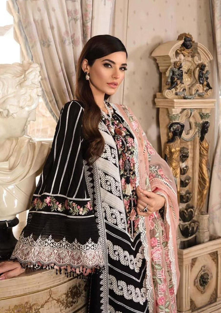 Dhanak-3PC Embroidered Shirt with Chiffon Embroidered Dupatta