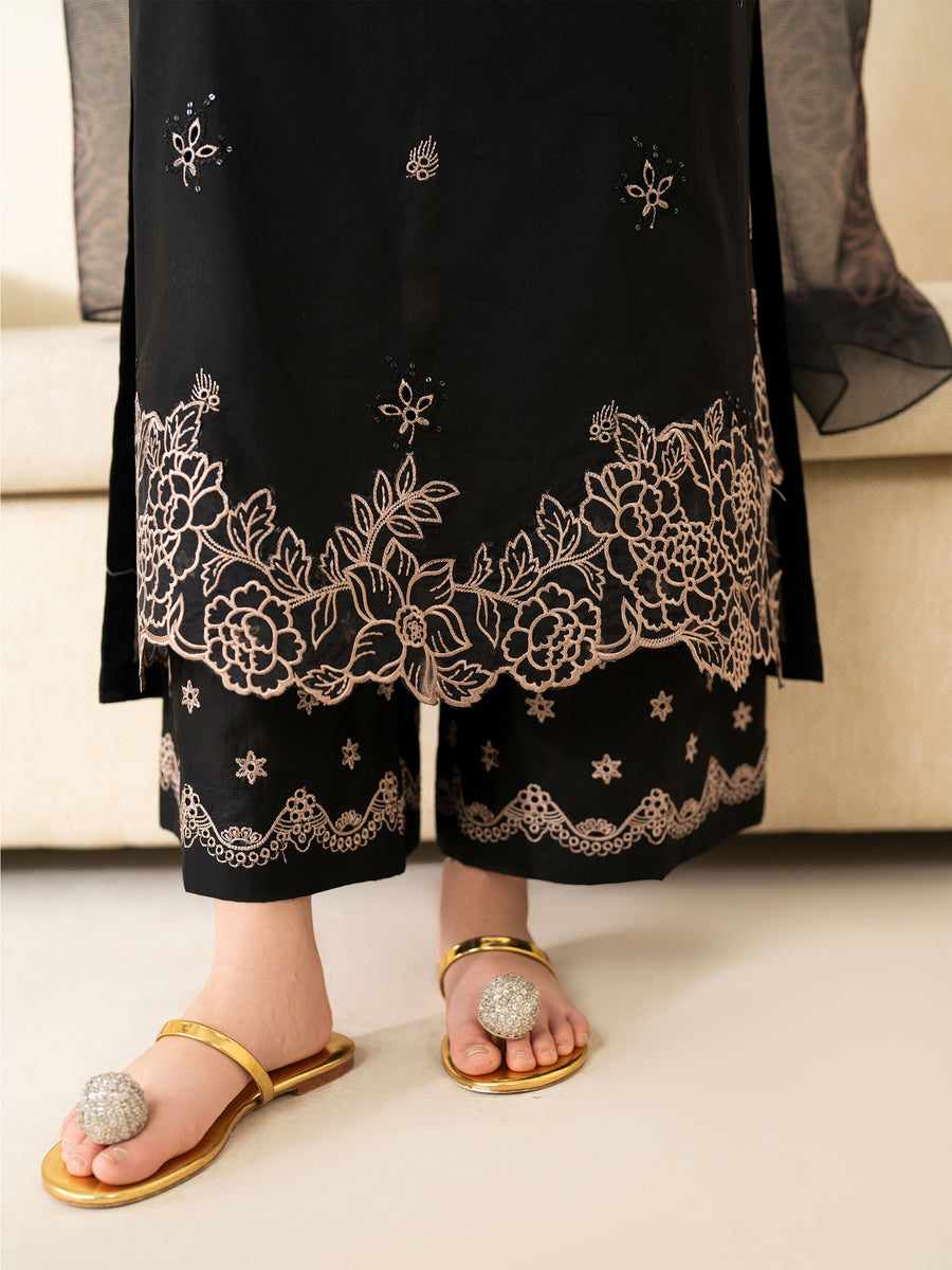 DHANAK EMBROIDERY 3PC SUIT