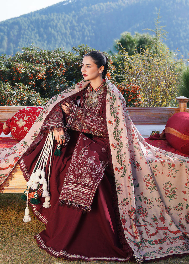 Dhanak-3PC Embroidered Shirt with Dhanak Embroidered Shawl -