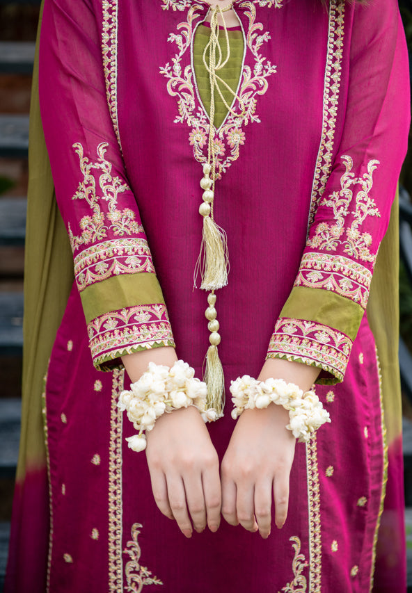 WINTER-3PC DHANAK EMBROIDERED SHIRT WITH COUTRAI PRINTED SHAWL & DHANAK TOUSER-4223